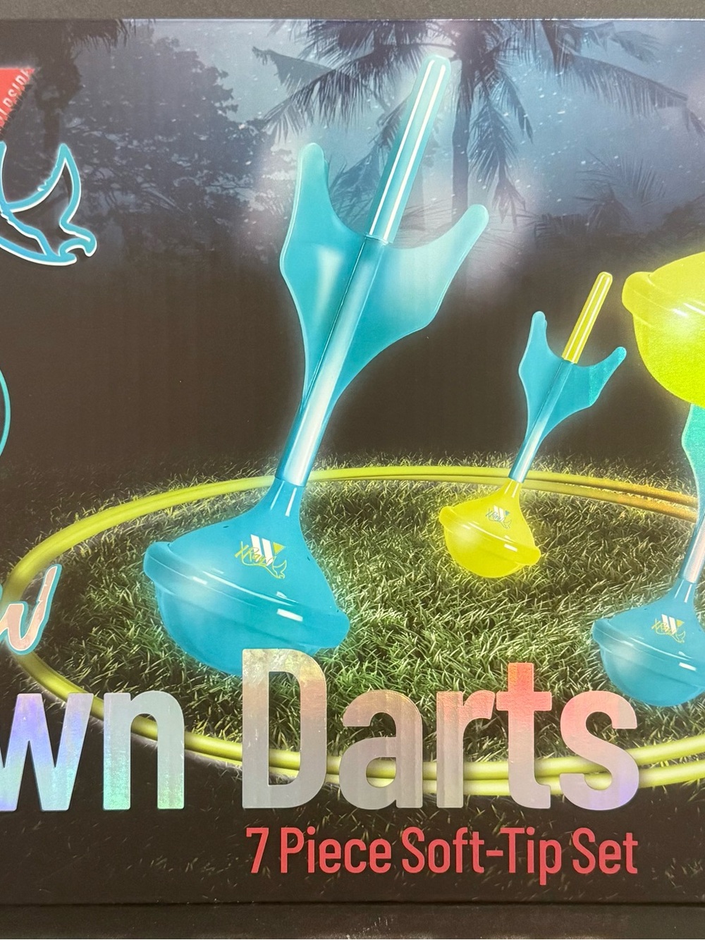 NEW Wildside XRay Glow Lawn Darts 7-Piece Soft-Tip Yard Game Set with Carry Bag